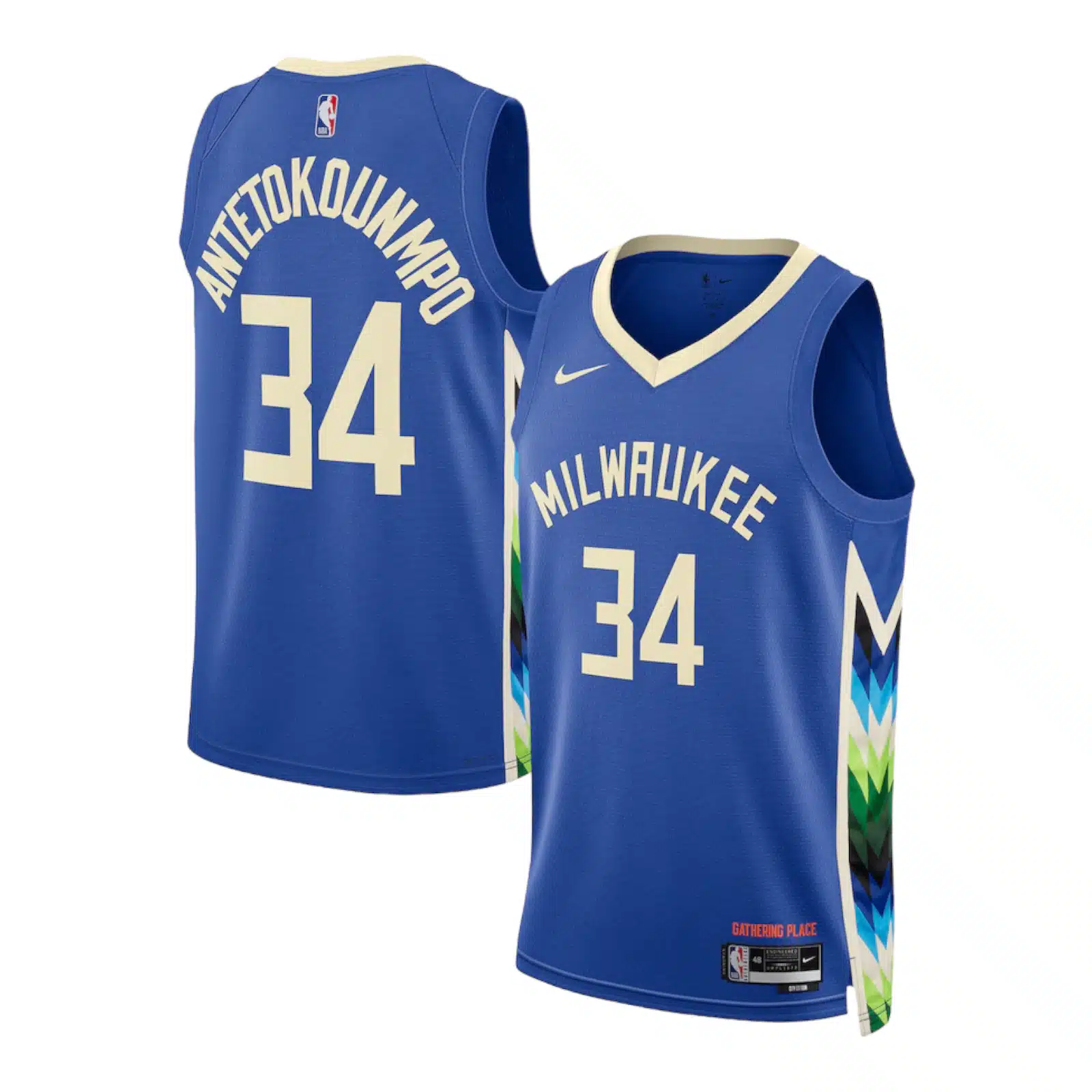 Camiseta Milwaukee Bucks Nike Giannis Antetokounmpo #34 Azul NBA