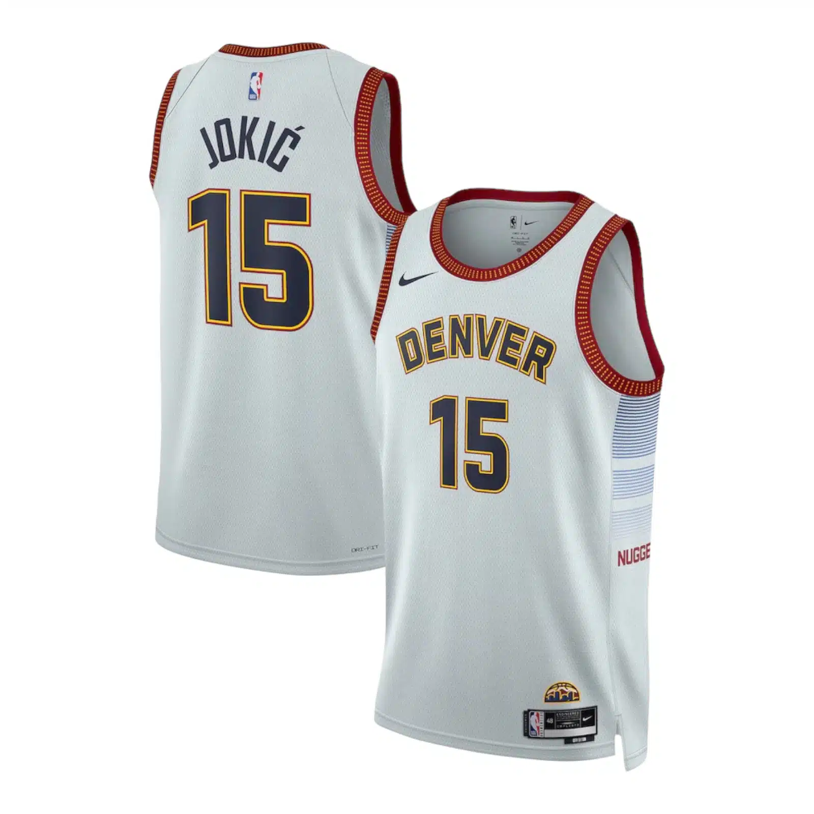 Camiseta Denver Nuggets Nike Nikola Jokic #15 Blanca NBA